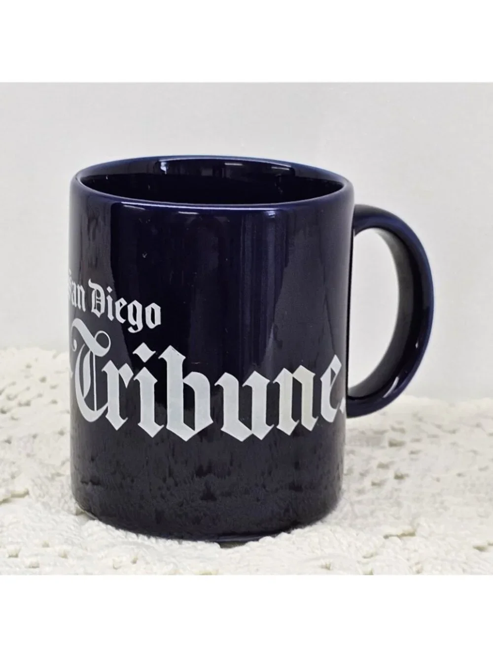 San diego Union Tribune Dark Blue Coffee Mug 3.75” Height